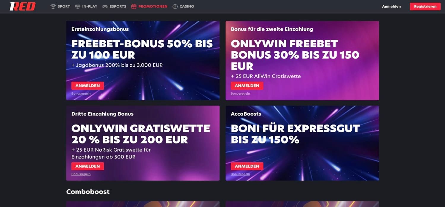 1Red Bonus Aktionen