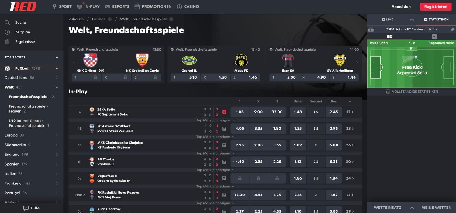 1Red Fußball Wetten