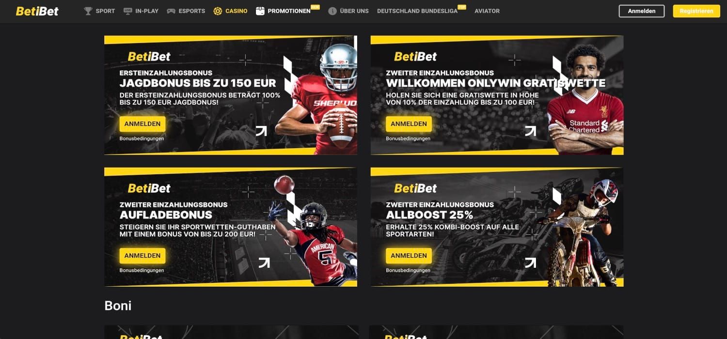 Betibet Bonus Aktionen