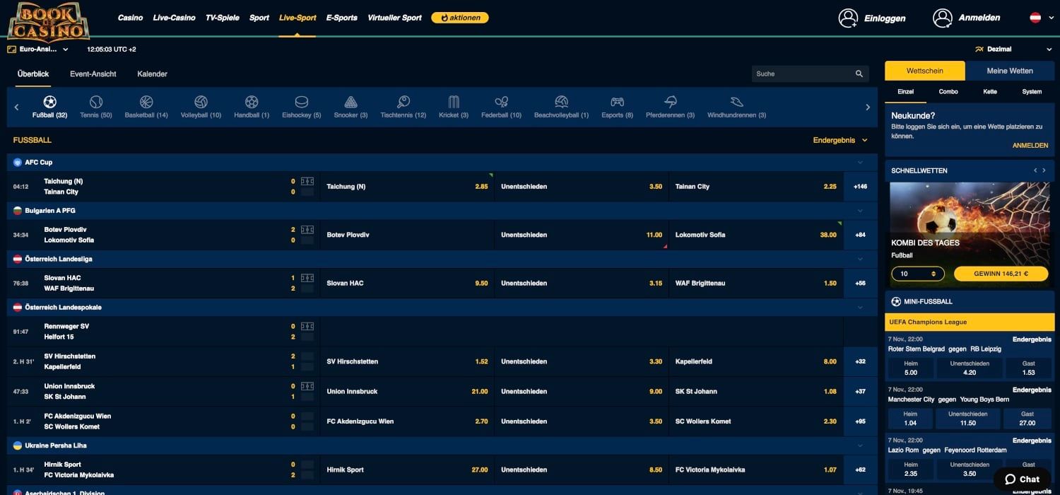 BookOfCasino Live Wetten