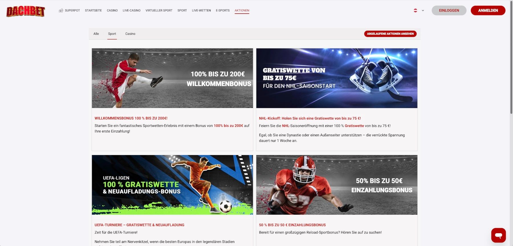 DachBet Aktionen