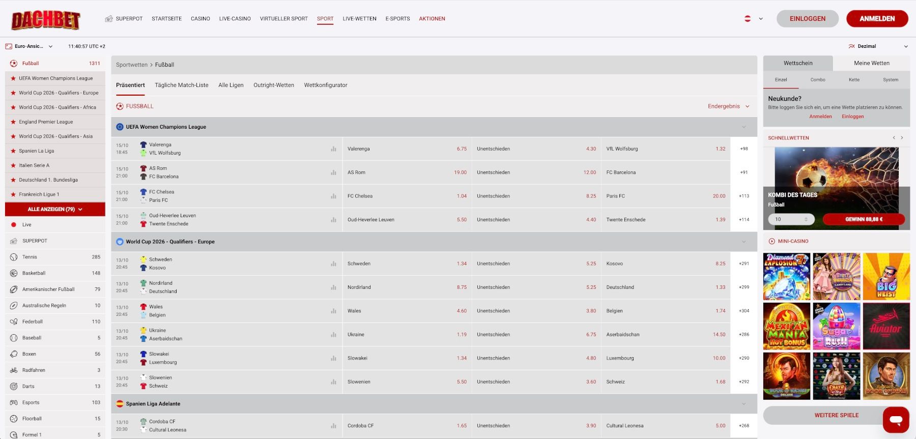 DachBet Fussball Wetten