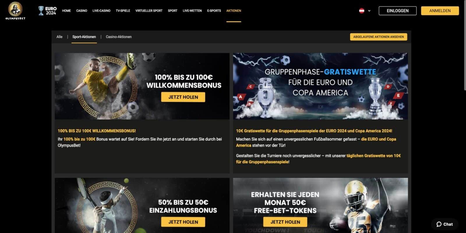 Olympusbet Aktionen