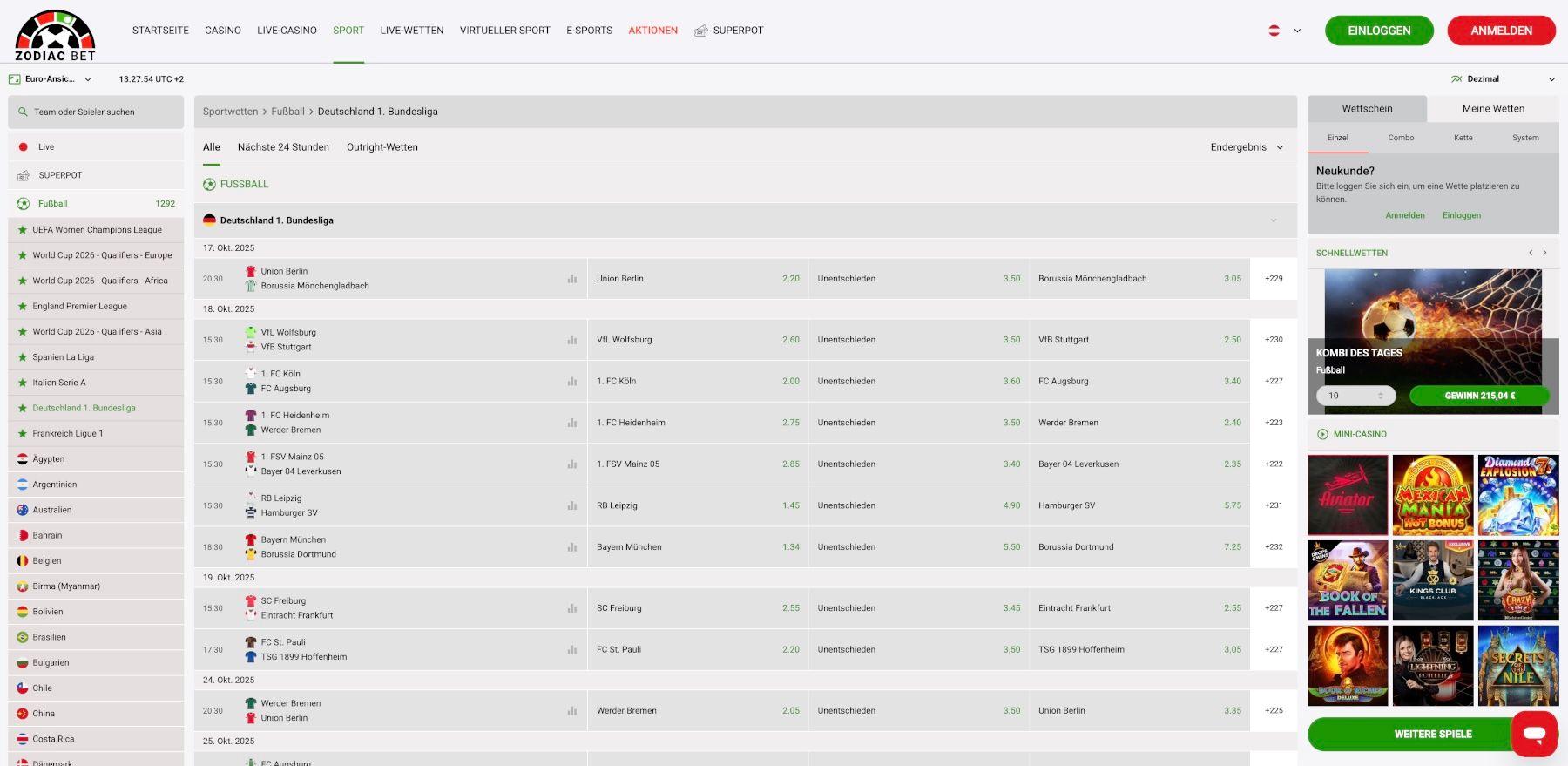 ZodiacBet Bundesliga Wetten