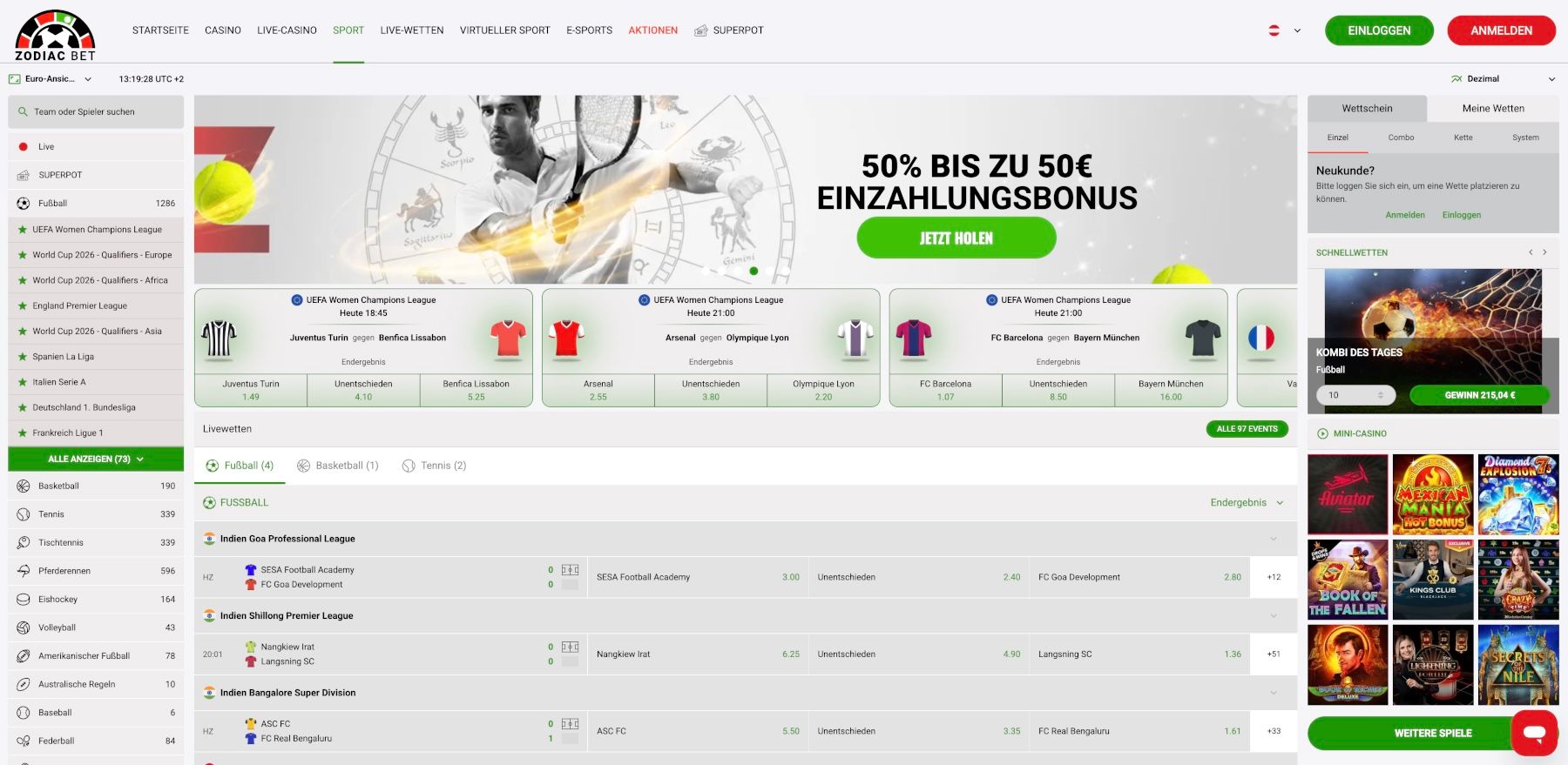 ZodiacBet Sportwetten